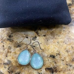 Ippolita small rock candy blue 925 sterling silver quartz mop doublet earrings.